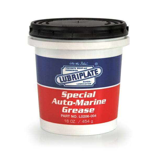 Lubriplate Sp. Auto/Marine Gr., 12 Oz Tubs, Tacky, Verysalt Water Resistant White Lithium Grease, PK12 L0206-004 - main